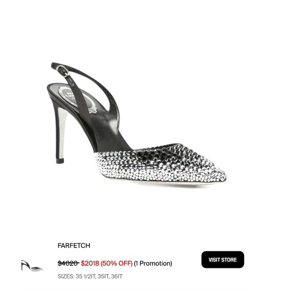 Rene Caovilla Jackie Crystal studded Sling-Back Pump in size US9 - Picture 6 of 16